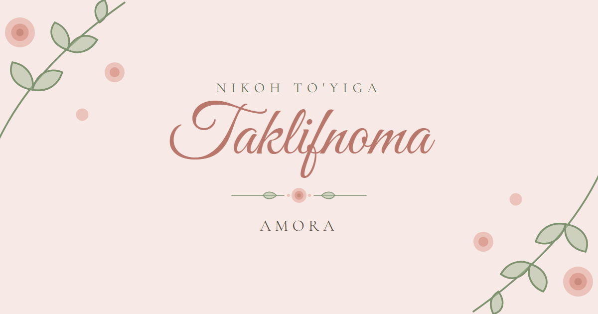 Botanik pushti uslubidagi taklifnoma